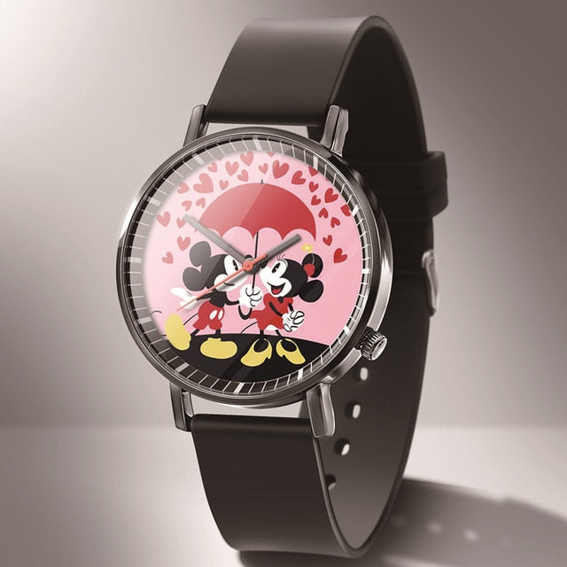 Leather Mickey Quartz Watch
