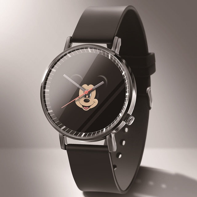 Leather Mickey Quartz Watch