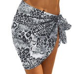 Solid Color Ruffled Lace-Up Bikini Cover Up