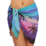 Solid Color Ruffled Lace-Up Bikini Cover Up