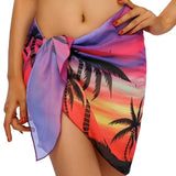 Solid Color Ruffled Lace-Up Bikini Cover Up