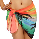 Solid Color Ruffled Lace-Up Bikini Cover Up