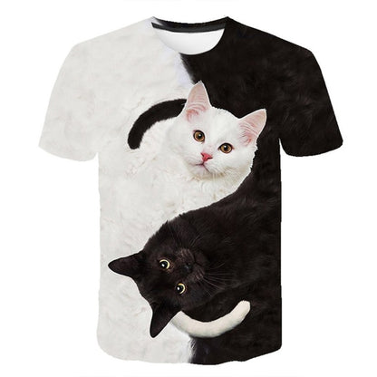 Cat Print Short Sleeve T-Shirt