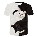 Cat Print Short Sleeve T-Shirt