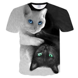 Cat Print Short Sleeve T-Shirt