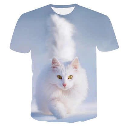 Cat Print Short Sleeve T-Shirt
