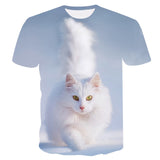 Cat Print Short Sleeve T-Shirt