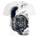Cat Print Short Sleeve T-Shirt
