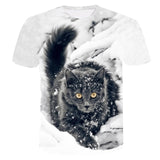 Cat Print Short Sleeve T-Shirt