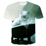 Cat Print Short Sleeve T-Shirt