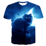 Cat Print Short Sleeve T-Shirt
