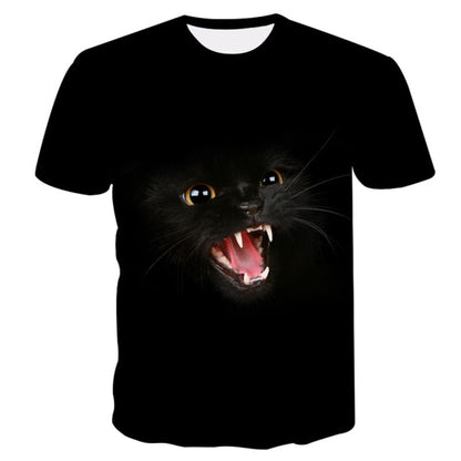 Cat Print Short Sleeve T-Shirt