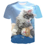 Cat Print Short Sleeve T-Shirt