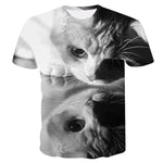Cat Print Short Sleeve T-Shirt