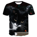 Cat Print Short Sleeve T-Shirt