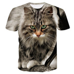Cat Print Short Sleeve T-Shirt