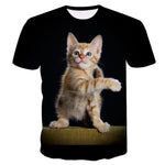 Cat Print Short Sleeve T-Shirt
