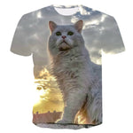 Cat Print Short Sleeve T-Shirt