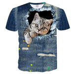 Cat Print Short Sleeve T-Shirt