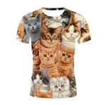 Cat Print Short Sleeve T-Shirt
