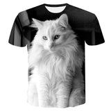 Cat Print Short Sleeve T-Shirt