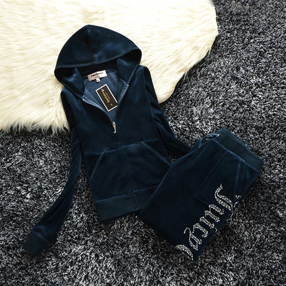 Fashion Brand Velvet Velour Tracksuit