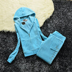 Fashion Brand Velvet Velour Tracksuit