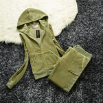 Fashion Brand Velvet Velour Tracksuit