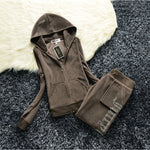 Fashion Brand Velvet Velour Tracksuit
