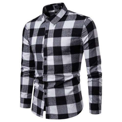 Plaid Long Sleeve Business Shirt