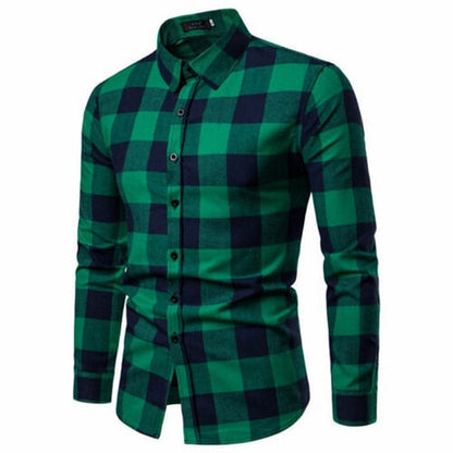 Plaid Long Sleeve Business Shirt