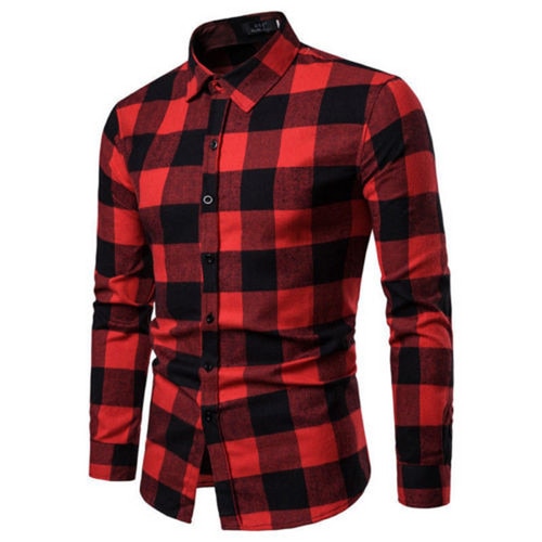 Plaid Long Sleeve Business Shirt