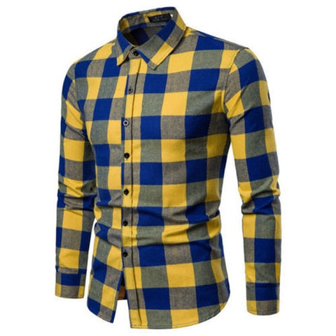 Plaid Long Sleeve Business Shirt