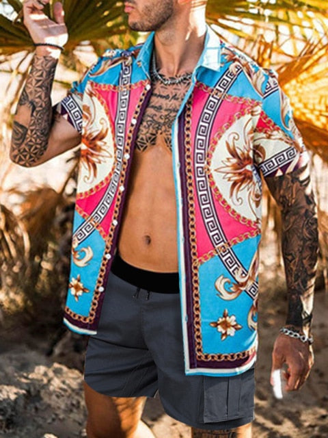 Printed Short Sleeve Monogram Shirt