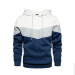Men's Patchwork Hooded Sweatshirt Hoodies Clothing  Warm Streetwear Male
