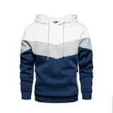 Men's Patchwork Hooded Sweatshirt Hoodies Clothing  Warm Streetwear Male