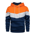 Men's Patchwork Hooded Sweatshirt Hoodies Clothing  Warm Streetwear Male