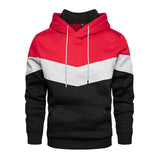 Men's Patchwork Hooded Sweatshirt Hoodies Clothing  Warm Streetwear Male