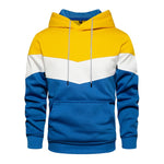 Men's Patchwork Hooded Sweatshirt Hoodies Clothing  Warm Streetwear Male