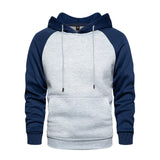 Men's Patchwork Hooded Sweatshirt Hoodies Clothing  Warm Streetwear Male
