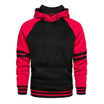 Men's Patchwork Hooded Sweatshirt Hoodies Clothing  Warm Streetwear Male