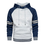 Men's Patchwork Hooded Sweatshirt Hoodies Clothing  Warm Streetwear Male