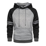 Men's Patchwork Hooded Sweatshirt Hoodies Clothing  Warm Streetwear Male