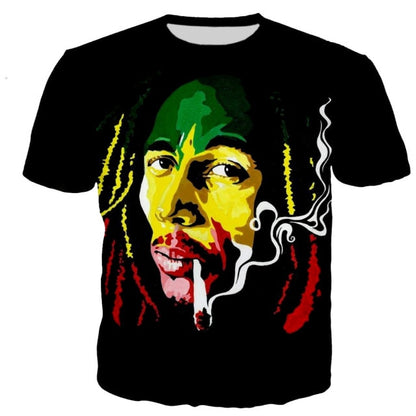 3-D Bob Marley Printed T-Shirt