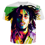 3-D Bob Marley Printed T-Shirt