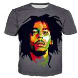 3-D Bob Marley Printed T-Shirt