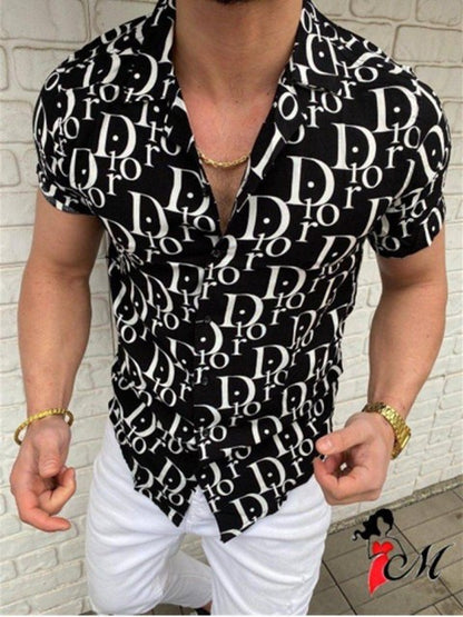 Printed Short Sleeve Monogram Shirt