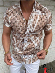 Printed Short Sleeve Monogram Shirt