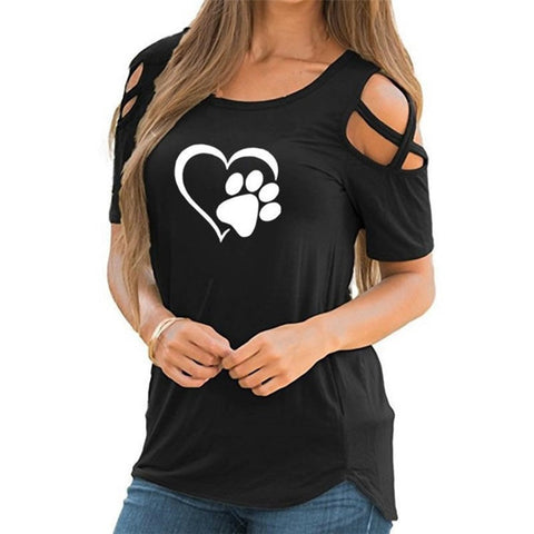 Lovely Heart Bear Paw T-Shirt