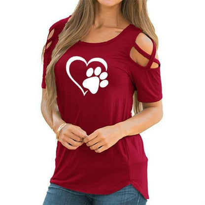 Lovely Heart Bear Paw T-Shirt